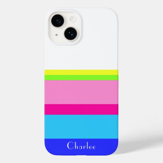 Gepersonaliseerde zomer vibes kleur blok telefoonh Case-Mate iPhone case (Achterkant)