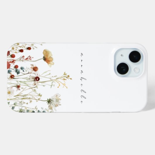 Gepersonaliseerde zomer Wildflower Border Case-Mate iPhone Case (Achterkant (horizontaal))