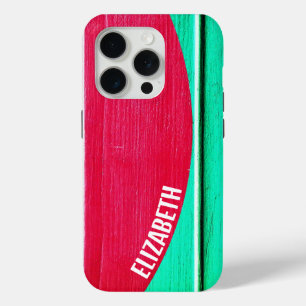 Gepersonaliseerde zomerdek vloerplanken iPhone 15 pro case