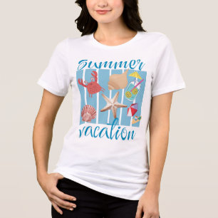 Gepersonaliseerde zomervakantie Tri-Blend shirt