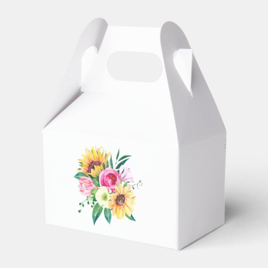 Gepersonaliseerde zonnebloem Baby shower dank u Bedankdoosjes (Achterkant)