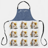 Gepersonaliseerde Zonnebloem Cat All-Over Print Sc Schort (Voorkant)