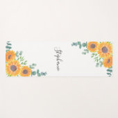 Gepersonaliseerde zonnebloem Eucalyptus Greenery Yogamat (Voorkant (horizontaal))