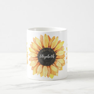 Gepersonaliseerde zonnebloempitten koffiemok