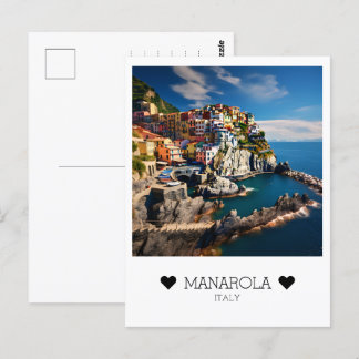 Gepersonaliseerde, zonnige dag in Manarola, Italië Briefkaart