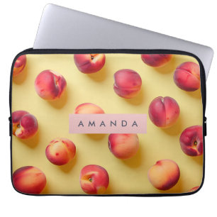 Gepersonaliseerde Zonnige Perzik Bliss Laptop Sleeve