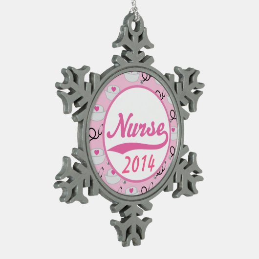 Gepersonaliseerde zurenversiecadeaus tin sneeuwvlok ornament (Links)