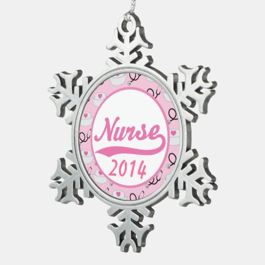 Gepersonaliseerde zurenversiecadeaus tin sneeuwvlok ornament (Rechts)