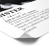 Gepersonaliseerde zuster definitie bericht foto ca poster (Hoek)