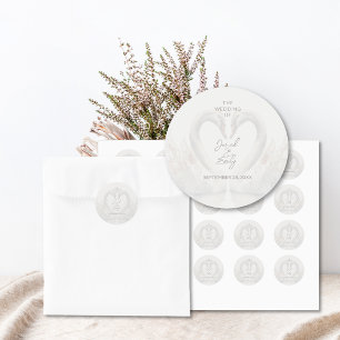 Gepersonaliseerde Zwaan bruiloft stickers