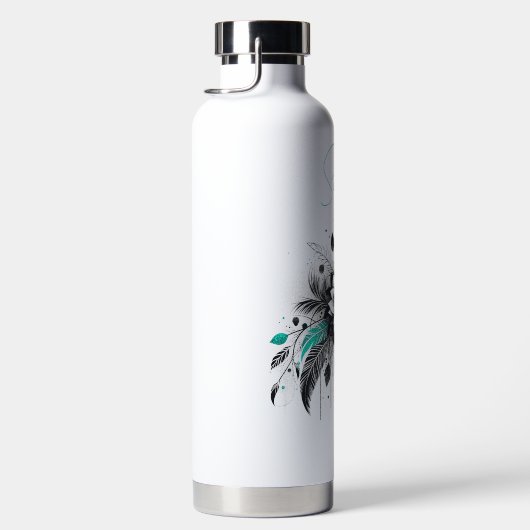 Gepersonaliseerde zwart & Blauwgroen grafitti stij Waterfles (Rechts)