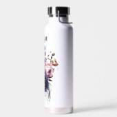 Gepersonaliseerde zwart en roze bloemen waterfles (Links)