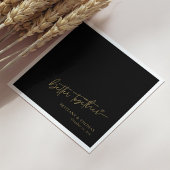 Gepersonaliseerde Zwart & Goud Beter Samen Bruilof Servet