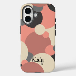 Gepersonaliseerde zwart-rode moleculen iPhone case