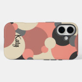 Gepersonaliseerde zwart-rode moleculen iPhone case (Achterkant (horizontaal))