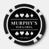 Gepersonaliseerde zwart-wit aangepaste naam Casino Poker Chips (Achterkant)