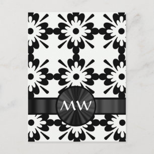 Gepersonaliseerde zwart-wit abstract briefkaart