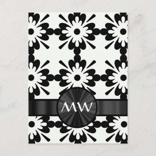 Gepersonaliseerde zwart-wit abstract briefkaart (Voorkant)