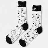 Gepersonaliseerde zwart-wit bowling Sokken w / Naa (Links)