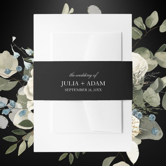 Gepersonaliseerde zwart-wit de bruiloft van uitnodigingen wikkel