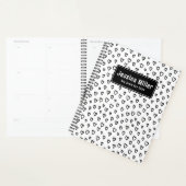 Gepersonaliseerde Zwart & Wit Doodle Patroon Hart Planner (Display)