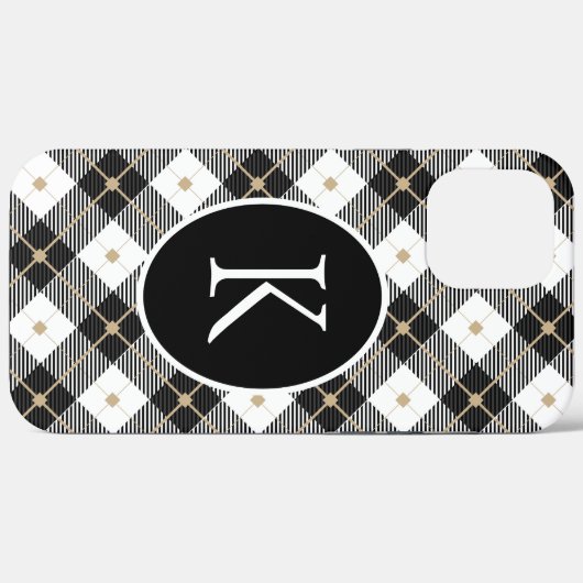 Gepersonaliseerde zwart-wit-goudspeldenmakerij Case-Mate iPhone case (Achterkant (horizontaal))