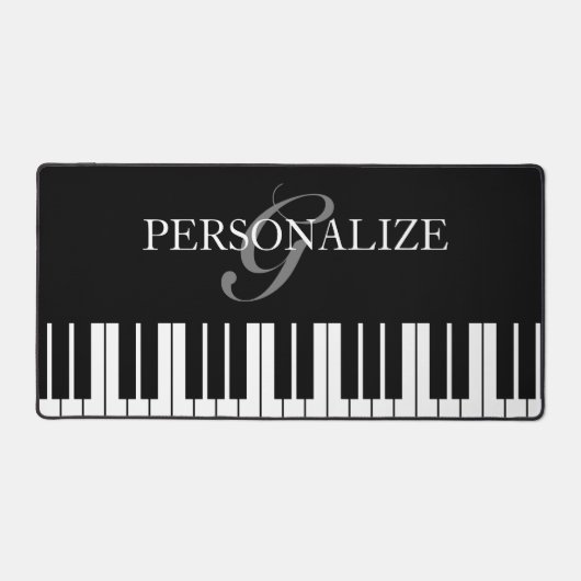 Gepersonaliseerde zwart-wit grote piano toetsen bureaumat (Voorkant)