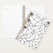 Gepersonaliseerde zwart-wit lijn tekening print planner (Display)