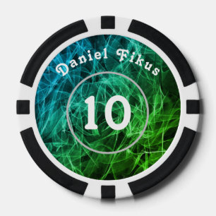 Gepersonaliseerde zwart wit Lucky charme Poker Chips