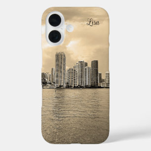 Gepersonaliseerde zwart-wit Miami iPhone Case