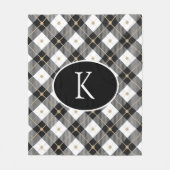 Gepersonaliseerde zwart-wit monogrammen, geplakt F Fleece Deken (Voorkant)