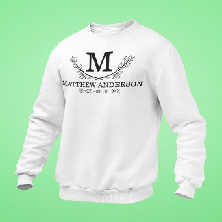 Gepersonaliseerde zwart-wit naam monogram leeftijd trui