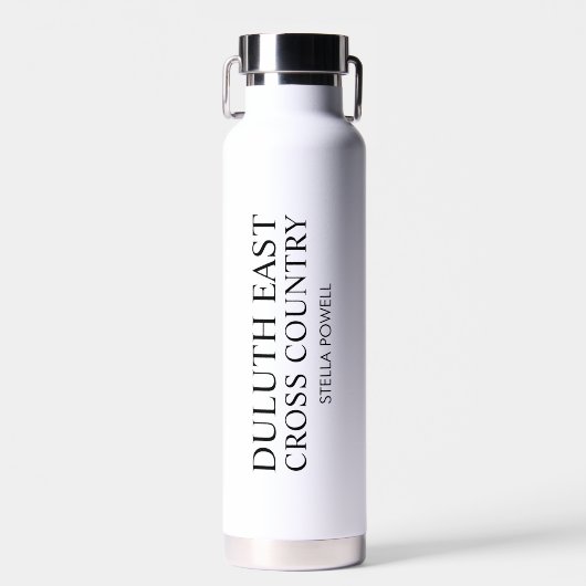 Gepersonaliseerde zwart-wit schoolsport waterfles (Voorkant)