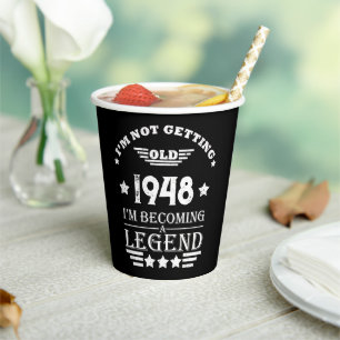 Gepersonaliseerde zwart-wit vintage 75ste verjaard papieren bekers