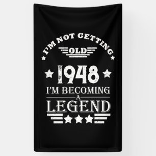 Gepersonaliseerde zwart-wit vintage 75ste verjaard spandoek