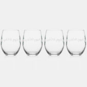 Gepersonaliseerde zwart-witte Buffalo Plaid (H) Wijnglas Zonder Voet (Rechts)