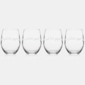 Gepersonaliseerde zwart-witte Buffalo Plaid (K) Wijnglas Zonder Voet (Rechts)