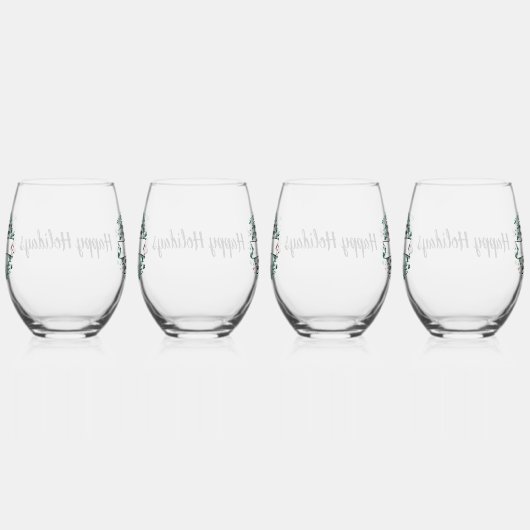 Gepersonaliseerde zwart-witte Buffalo Plaid (P) Wijnglas Zonder Voet (Rechts)