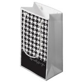 Gepersonaliseerde zwart-witte houndstooth klein cadeauzakje (Voorkant Gekanteld)