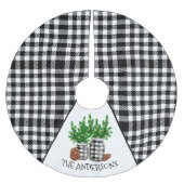 Gepersonaliseerde zwart witte kerst kerstboom rok (Voorkant)