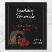 Gepersonaliseerde zwarte aardbeienwijn wijn etiket (Enkel label)