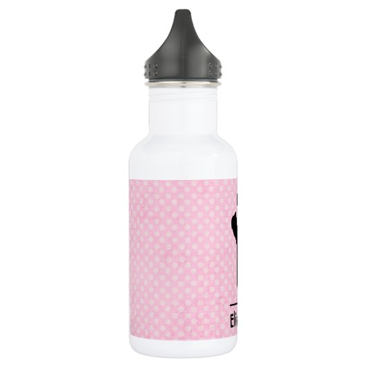 Gepersonaliseerde zwarte baletschoenen en -punt waterfles (Links)