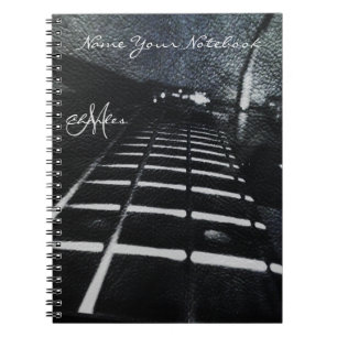 Gepersonaliseerde zwarte bass Guitar-muzieklaptop Notitieboek