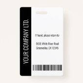 Gepersonaliseerde zwarte bedrijfs de Veiligheid id Badge (Achterkant)