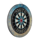 Gepersonaliseerde zwarte blauwe dartbord (Voorkant Links)