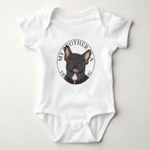 Gepersonaliseerde Zwarte Brindle Witte Franse Bull Romper