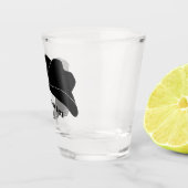 Gepersonaliseerde zwarte Cowboy Rodeo Pet Boot Shot Glas (Rechts)