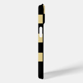 Gepersonaliseerde zwarte en gouden cheque Case-Mate iPhone case (Achterkant / Rechts)