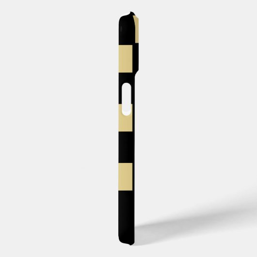 Gepersonaliseerde zwarte en gouden cheque Case-Mate iPhone case (Achterkant / Rechts)