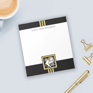 Gepersonaliseerde zwarte en gouden ijsbrekers notitieblok